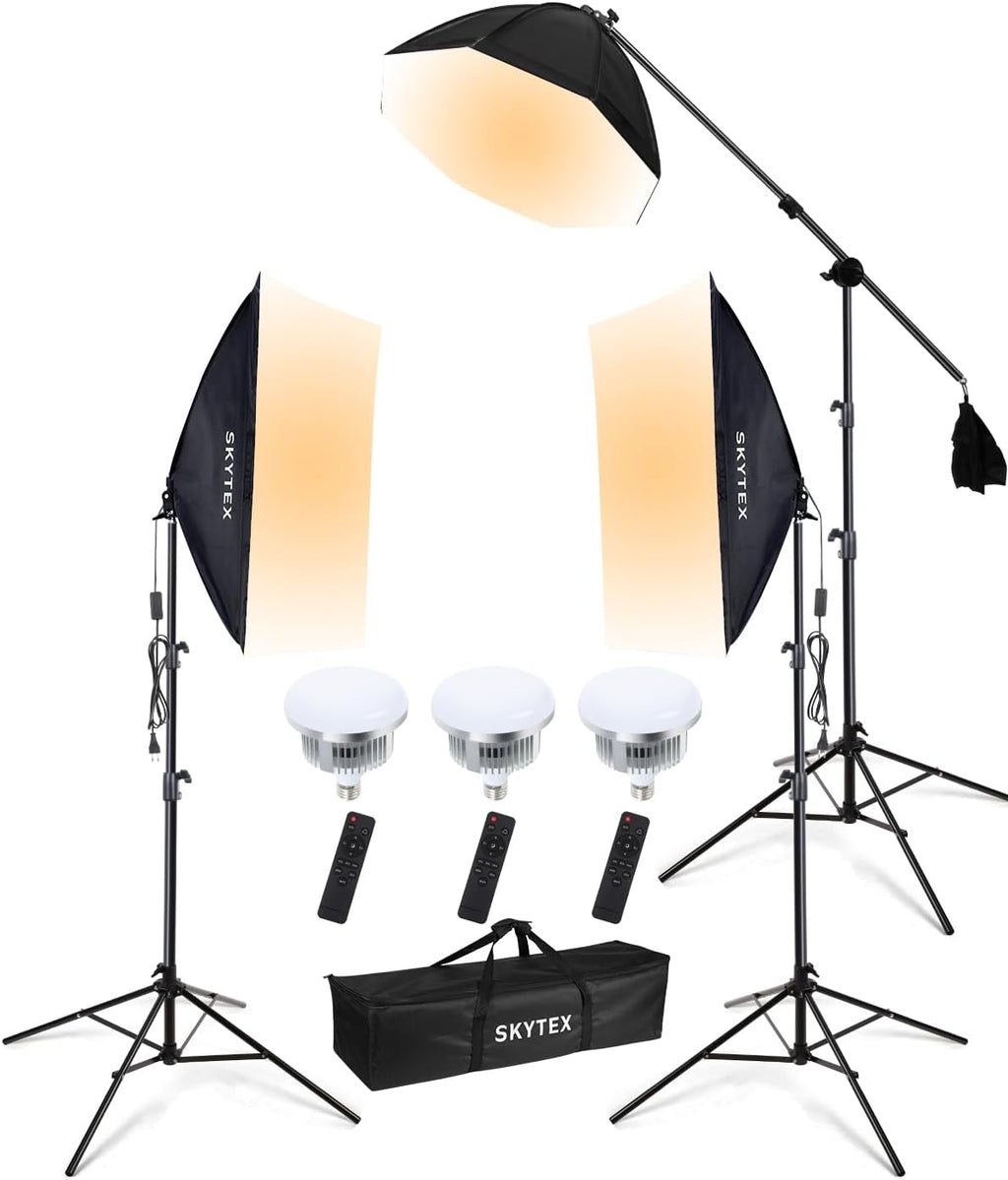 Skytex Softbox Lighting Kit 2Pack 20x28in Soft Box | 85W 2700-6400K E27 LED Bulb Continuous Photography Lighting, Photo Studio Lights Equipment for Camera Shooting, Video Recording