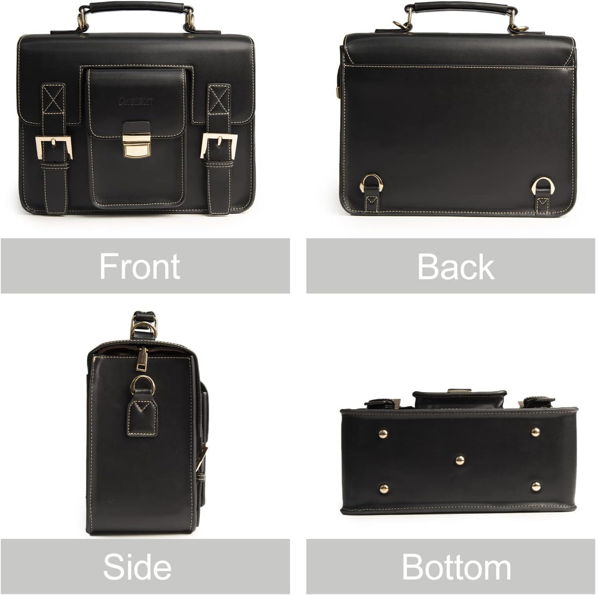 Cwatcun 3-in-1 Retro Camera Bag, PU Leather Camera Crossbody/Backpack/Case