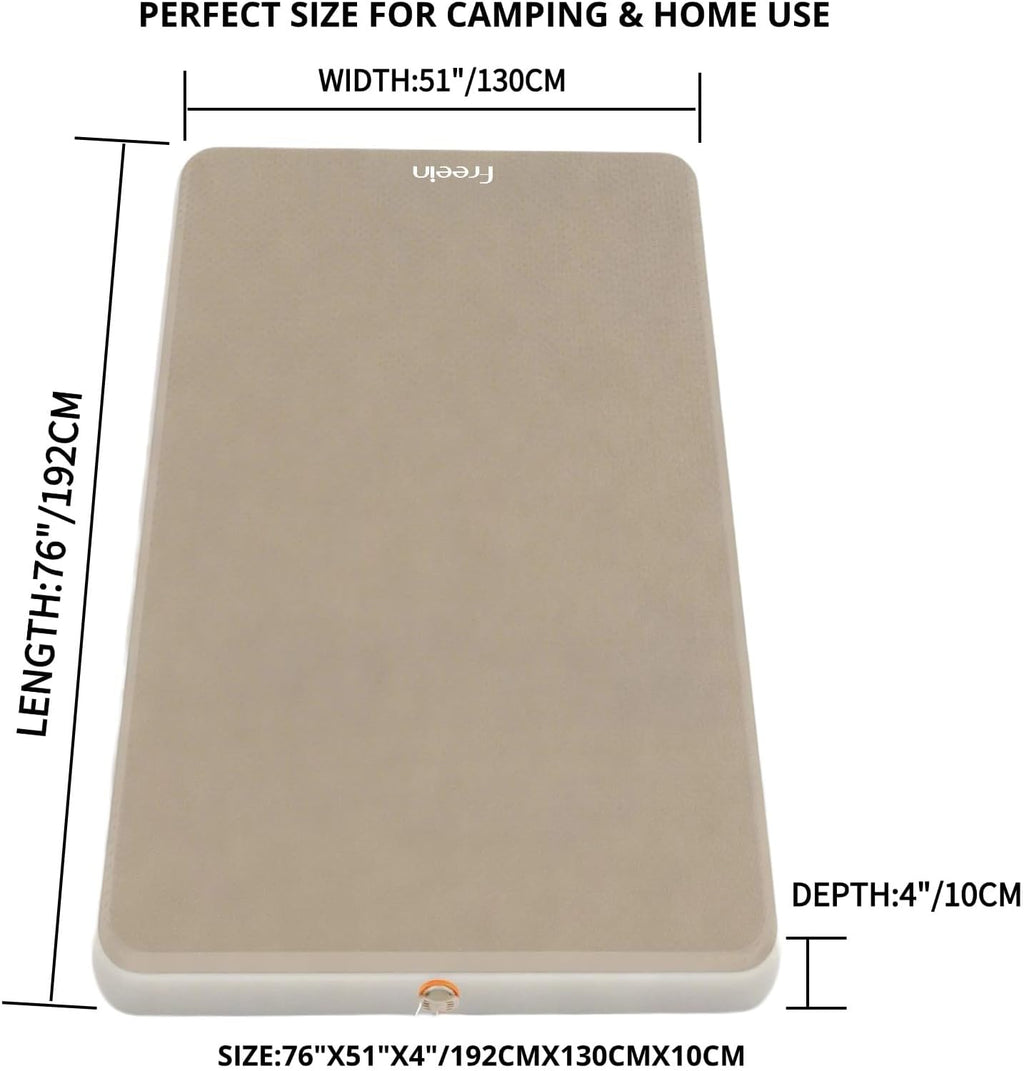Freein Camping Sleeping Pad Drop Stitch, Double 76" x 51"x4"