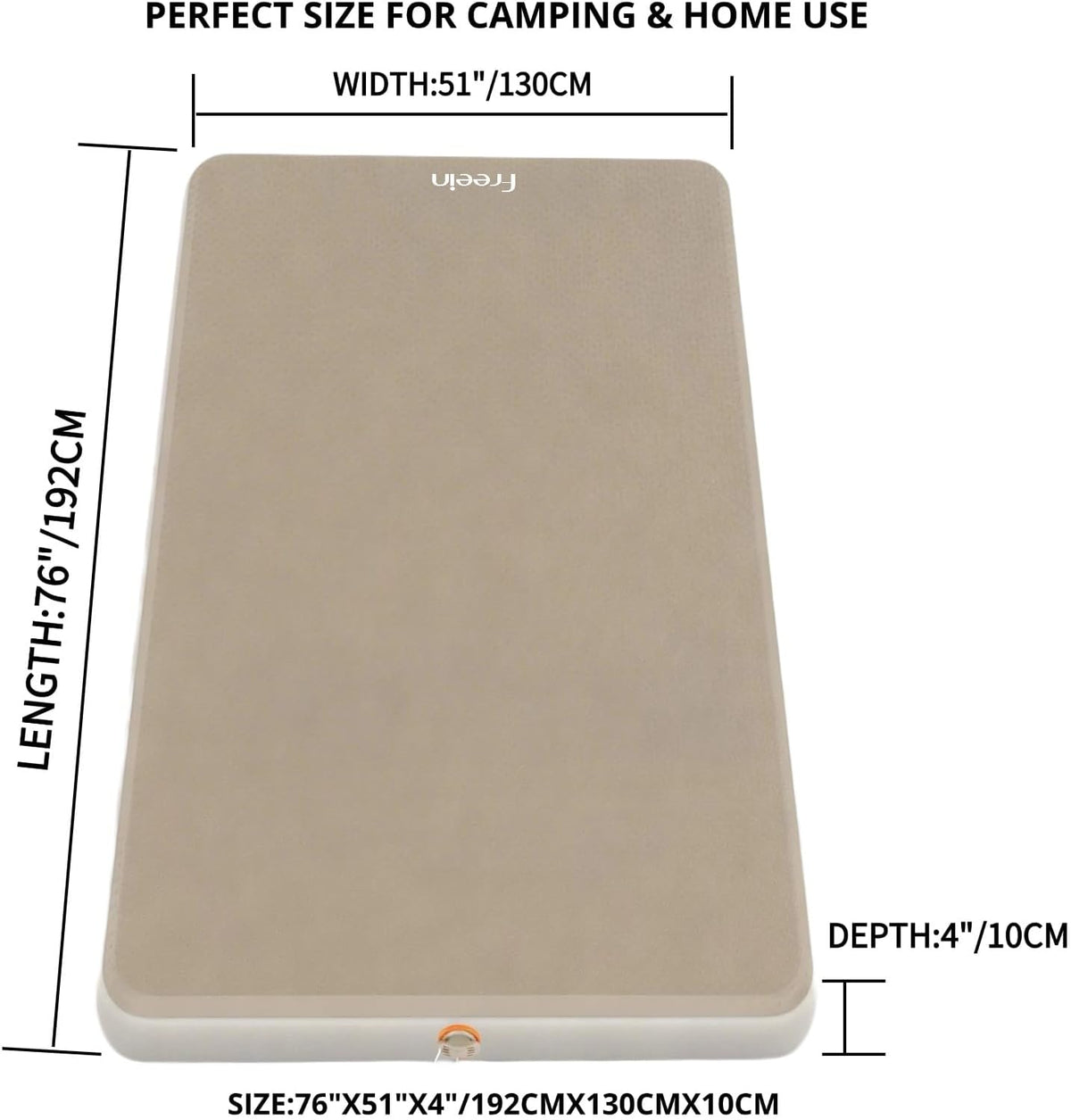 Freein Camping Sleeping Pad Drop Stitch, Double 76" x 51"x4"