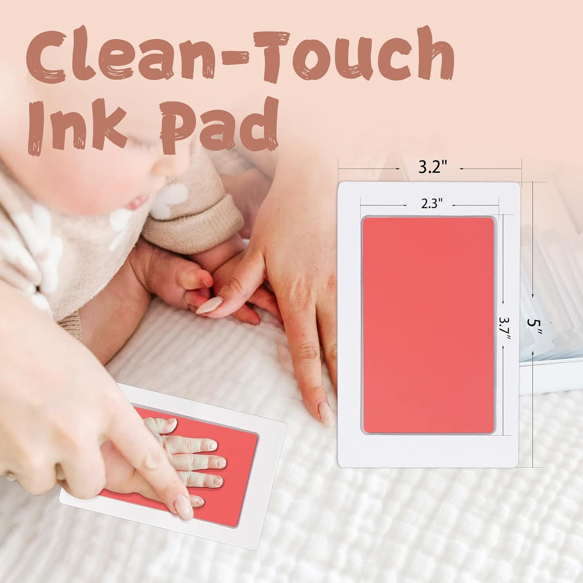 Inkless Baby Hand and Footprint Kit,Clean-Touch Ink Pads