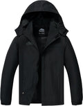 ELLSWOS Men's Lightweight Waterproof Rain Jacket with Detachable Hood