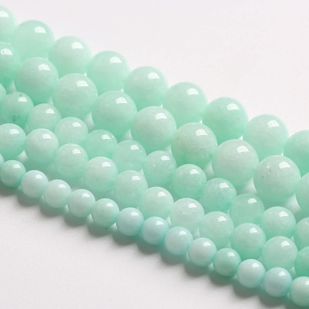12MM 32PCS Natural Stone Amazonite Chalcedony Loose Beads for Jewelry Making DIY Bracelet Necklace 1 Strand