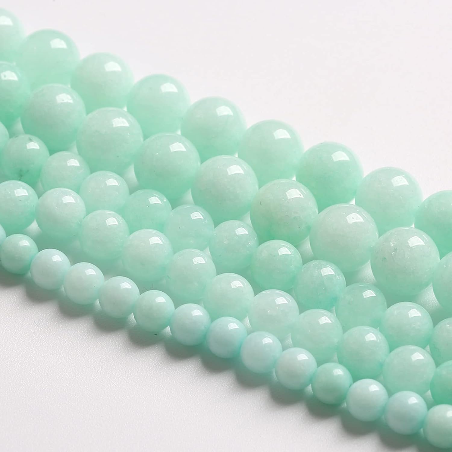 12MM 32PCS Natural Stone Amazonite Chalcedony Loose Beads for Jewelry Making DIY Bracelet Necklace 1 Strand