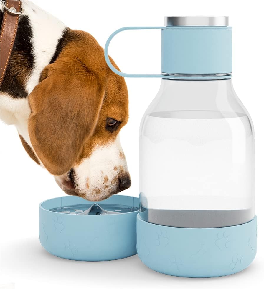 Asobu Tritan Water Bottle with Dog Bowl Attached 50 Ounces (Burgandy)