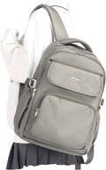 Cute Middle School Backpack For Teen Girls,Waterproof Casual Bookbags,Lightweight Travel Daypack,Basic Laptop College Backpack For Women(grey brown）