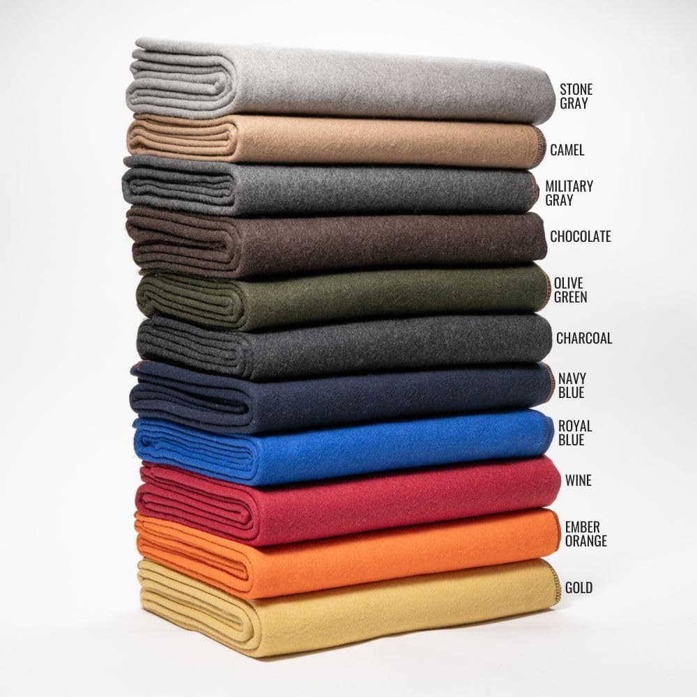 Arcturus Military Wool Blanket - Warm, Thick, Washable - Great for Outdoors, Camping, Stadium Blanket, Picnics, Travel - Car & Bushcraft Survival Kits