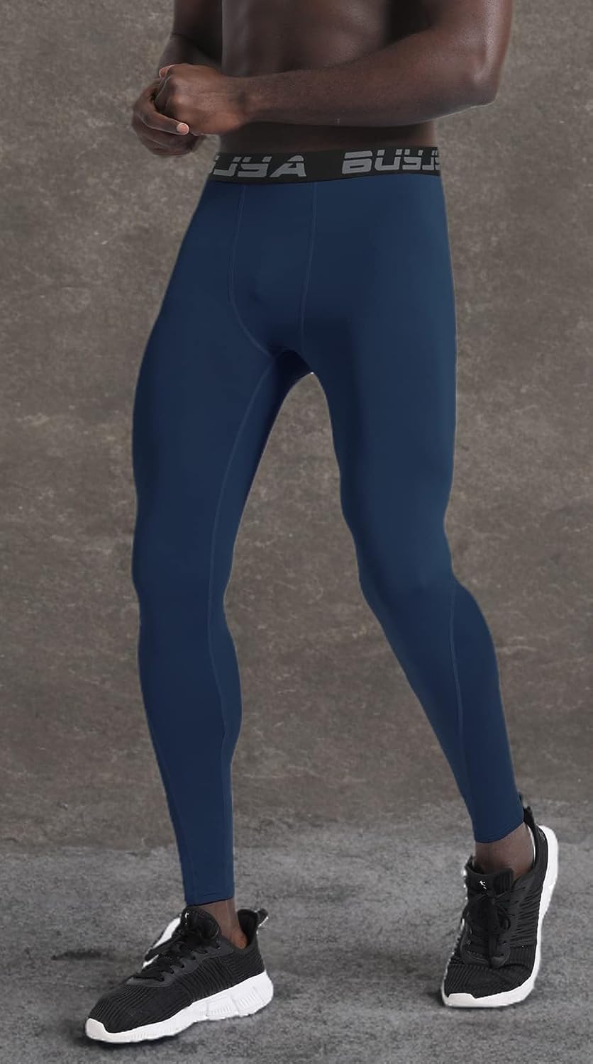 BUYJYA 3 or 5 Pack Men's Compression Pants Base Layer Tights Leggings