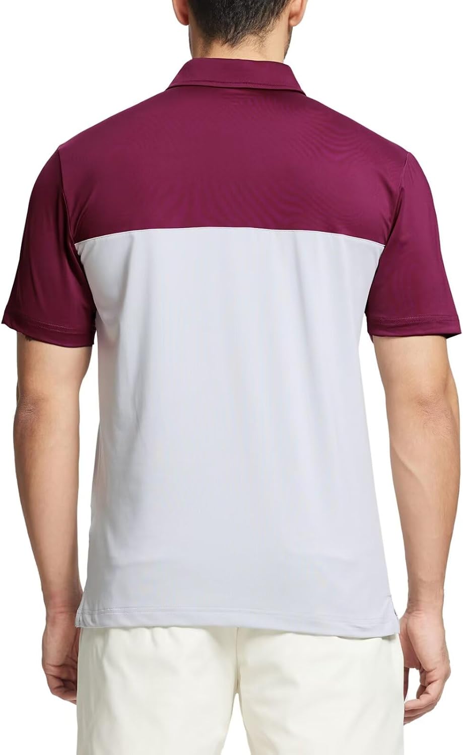 M MAELREG Golf Shirts for Men Dry Fit Performance Chest Print Color Block Moisture Wicking Casual Short Sleeve Polo Shirts