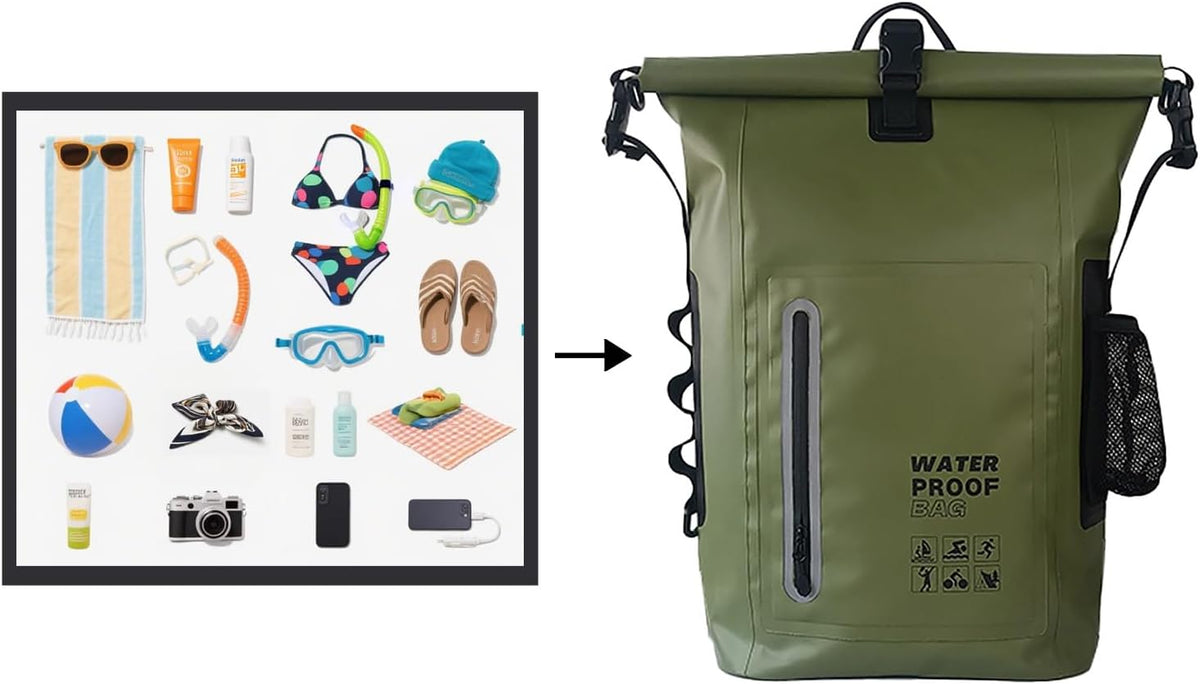 Waterproof Dry Bag 25L Backpack for Kayaking Boating Paddle Boarding