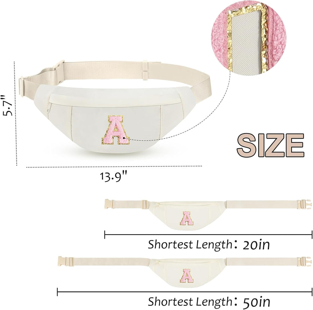 Personalized Birthday Gifts for Women Christmas Gifts for Women Gifts Trendy Stuff Initial Fanny Pack Crossbody Belt Bag Gifts for Friends Her Cute Graduation Gifts,Beige A