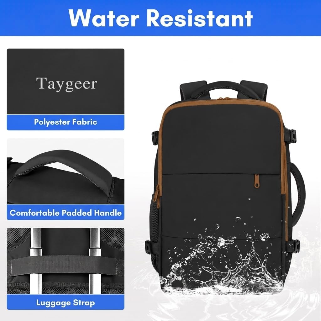 Taygeer Carry On Backpack for Men Women, Laptop Bag 17.3" Flight Approved