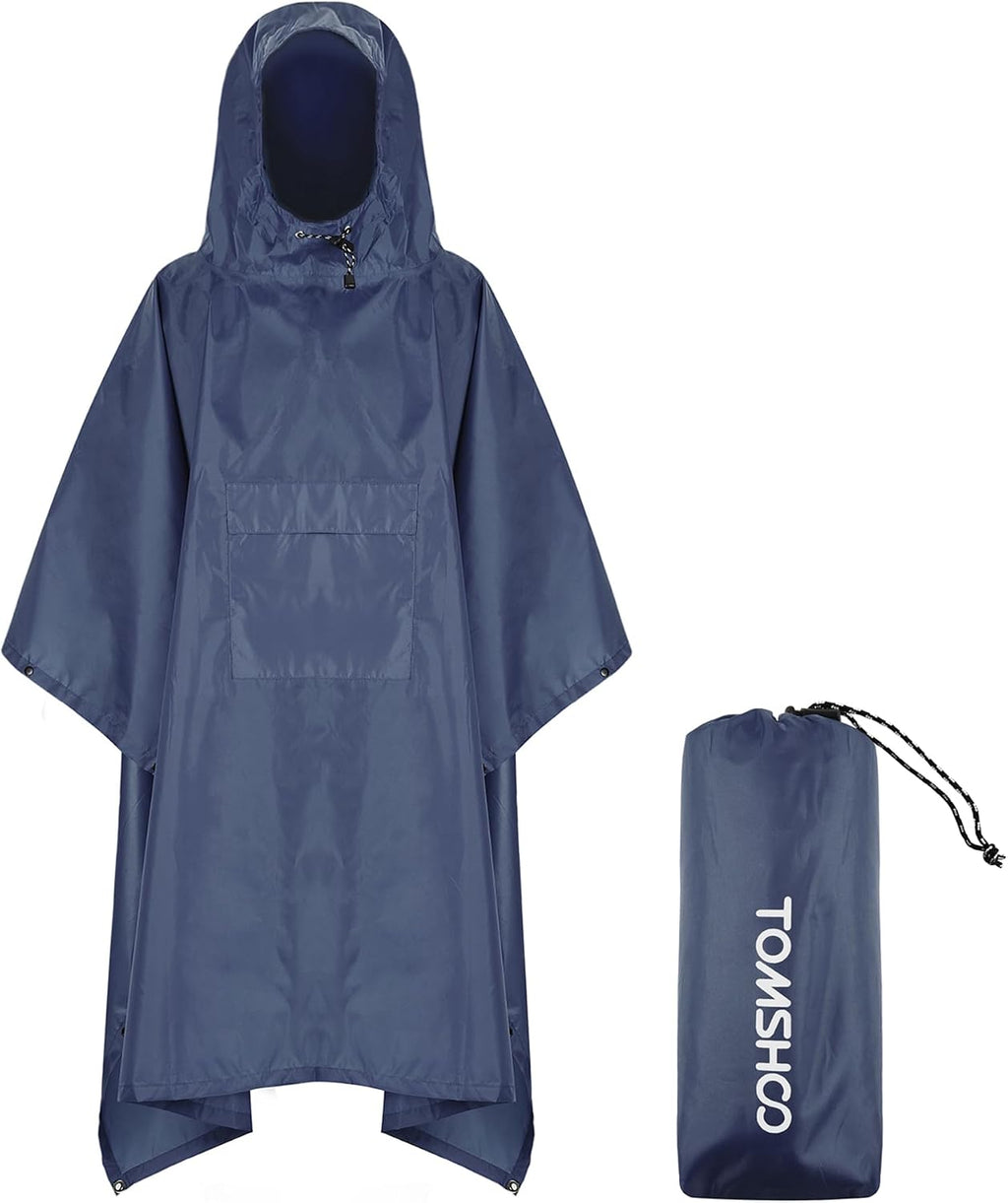 TOMSHOO Multifunctional Raincoat with Hood Waterproof for Adults