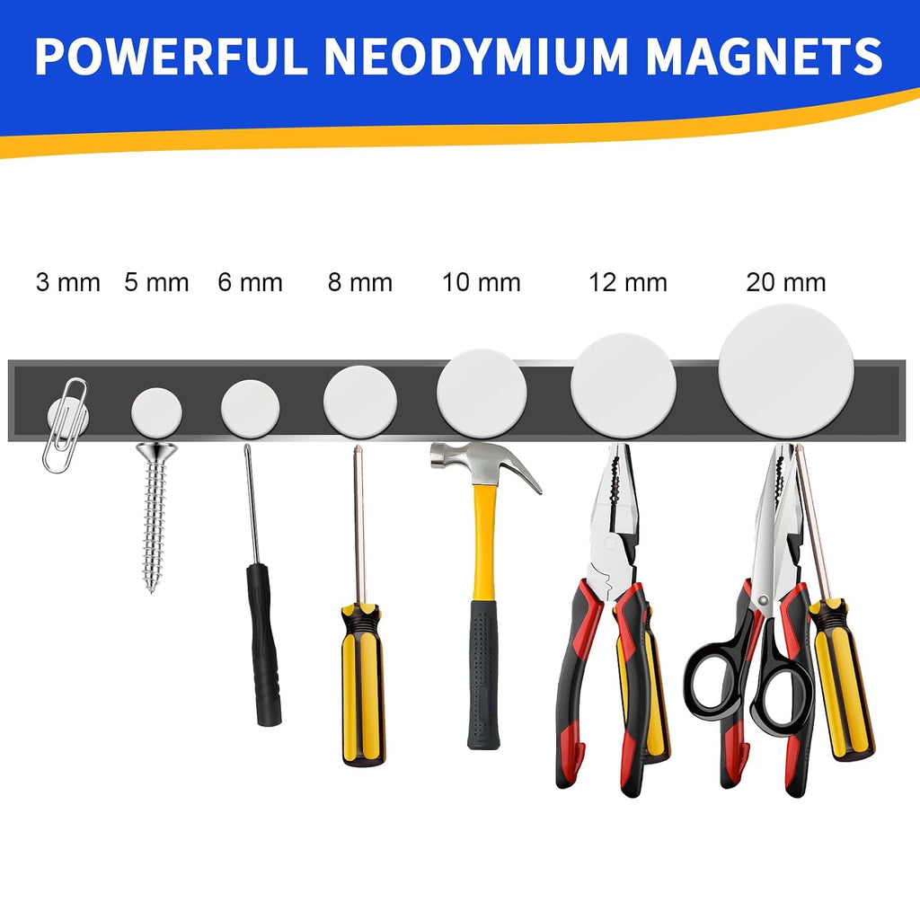 Small Magnets, 7 Sizes Neodymium Magnets for Crafts, 290 Pack