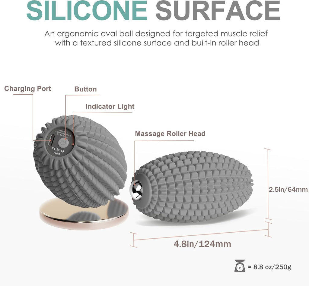 Vibrating Massage Ball with Rolling Head for Plantar Fasciitis