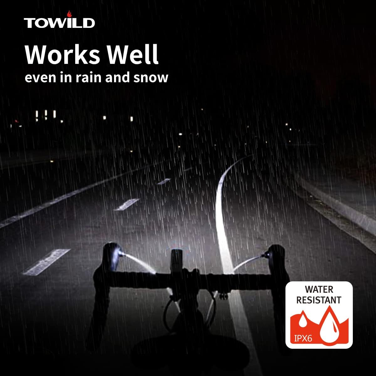 TOWILD CL1200 Bike Lights for Night Riding,Compatible with Garmin/GoPro Mount,1200 Lumen Bike Headlight,5000mAh Rechargeable Battery,Waterproof Bike Light for Commuter Cyclists
