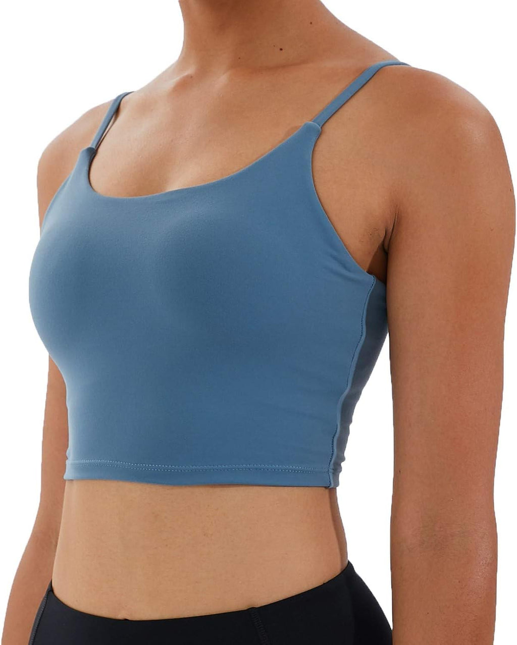Women's Strappy Stretch Sports Bra Longline Yoga Tank Top Fitness Bra Workout Camisole Crop Tops for Teen Girl