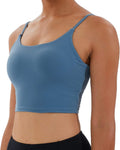 Women's Strappy Stretch Sports Bra Longline Yoga Tank Top Fitness Bra Workout Camisole Crop Tops for Teen Girl