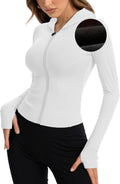 Women Bbl Jackets with Hood Compression Workout Tops Lined or Unlined Lightweight Yoga Gym Jacket with Thumb Hole
