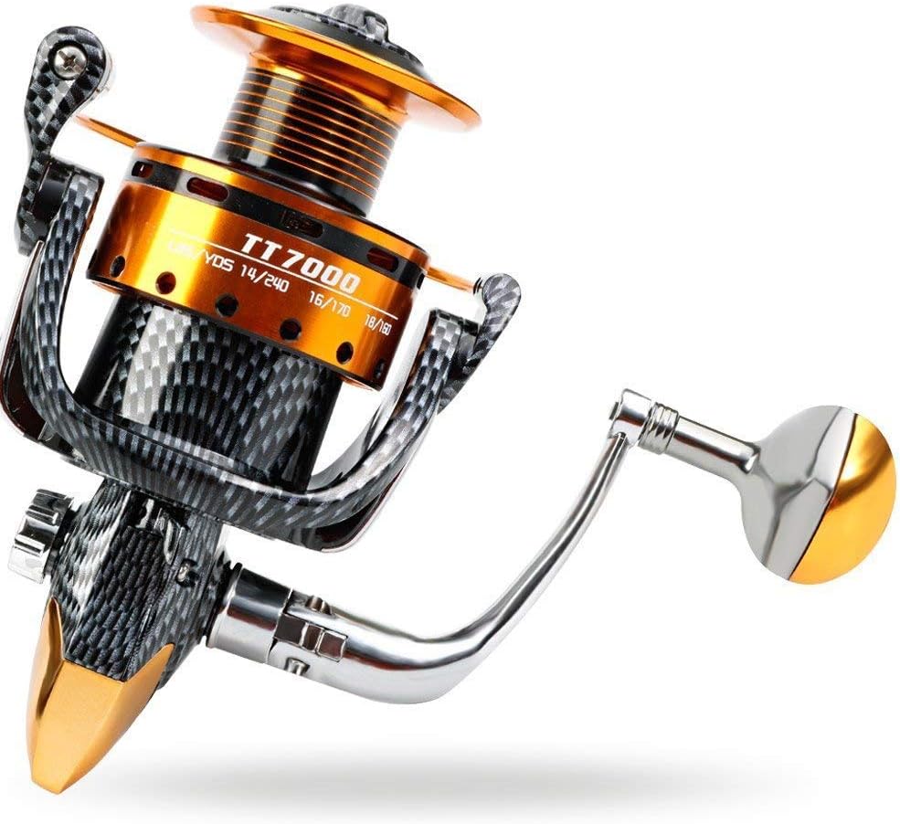 Burning Shark Fishing Reels- 12+1 BB, Light and Smooth Spinning Reels, Powerful Carbon Fiber Drag, Saltwater and Freshwater Fishing