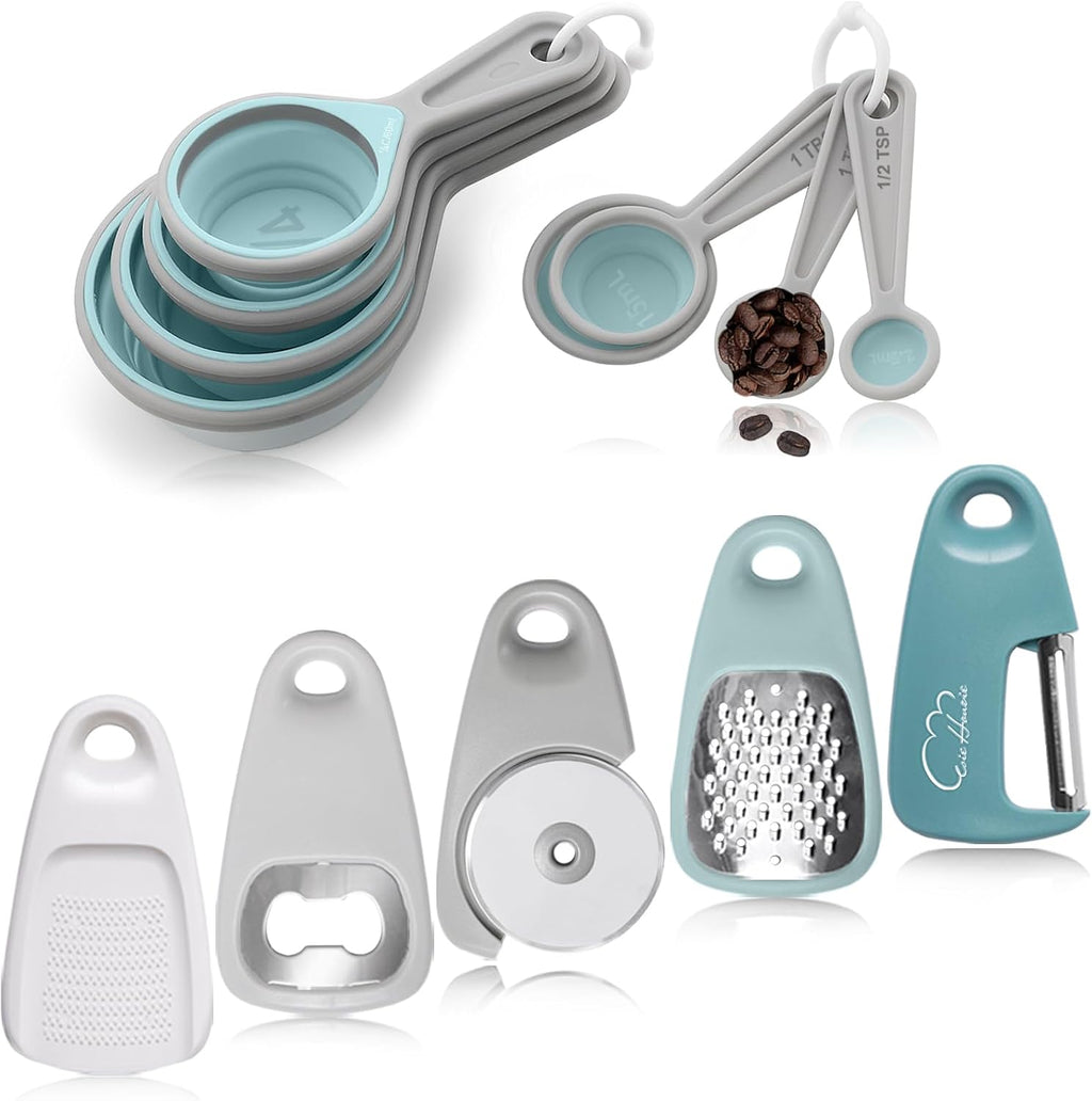 Kitchen Gadgets Set 13 Piece, Essentials for Kitchen RV Camper, Blue