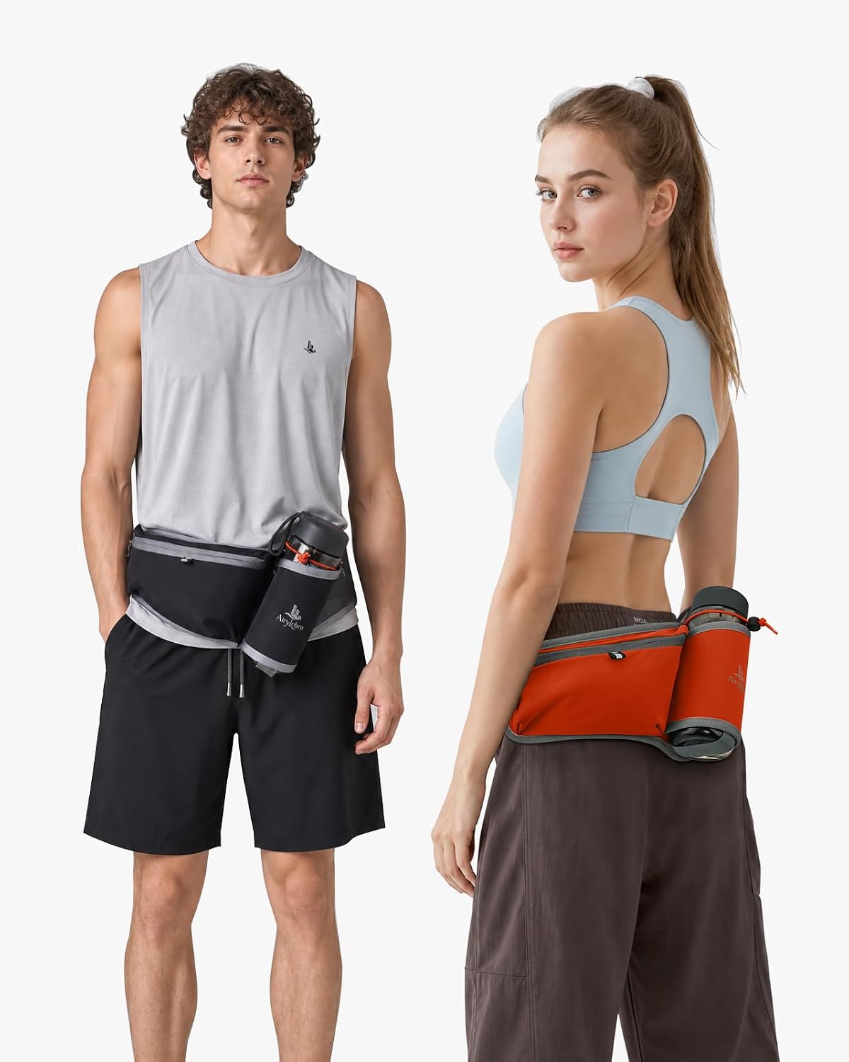 Fanny Pack with Water Bottle Holder, RFID Blocking Running Belt Bag