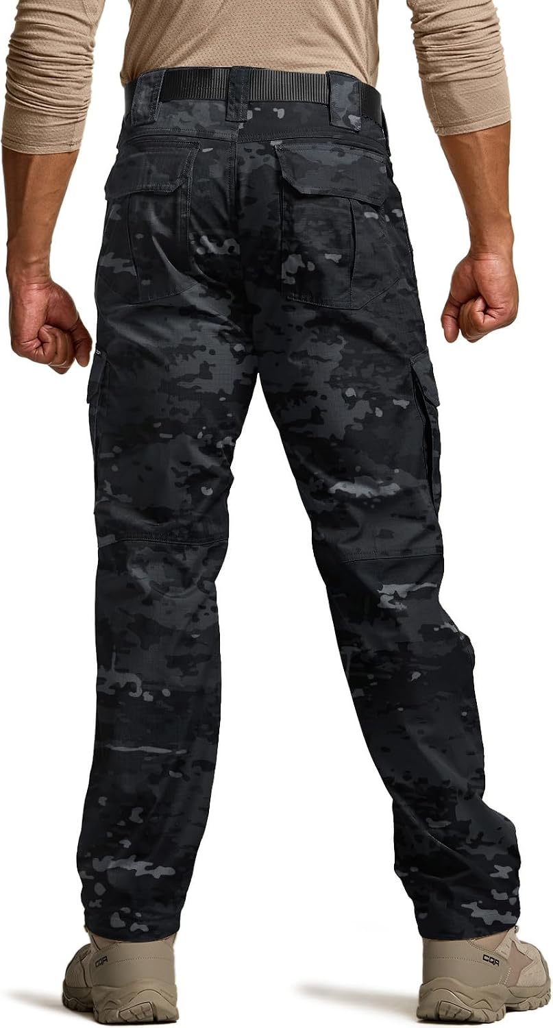 CQR Men's Tactical Pants, Water Resistant Ripstop Cargo Pants, Lightweight EDC Work Hiking Pants, Outdoor Apparel