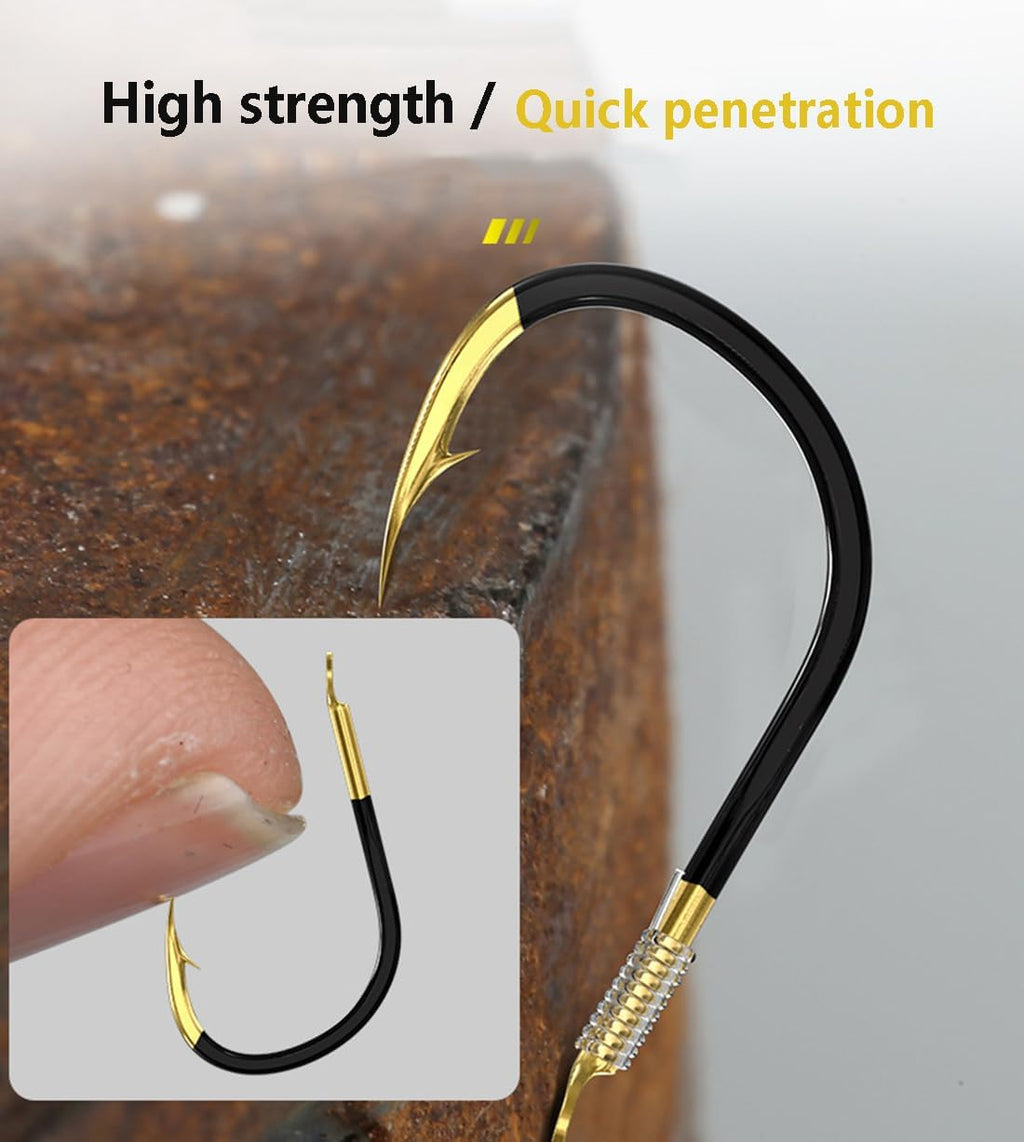 Dyxssm Small Fishing Hooks with Line, Pre Tied Tiny Fishing Hook on Nylon Line (Pack of 20)