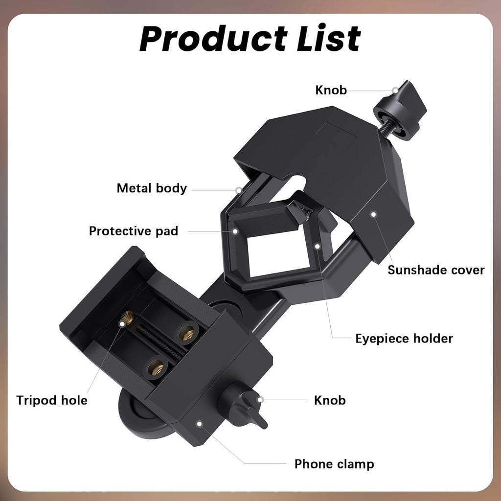 GOSKY Spotting Scope Phone Adapter for Binoculars & Monoculars