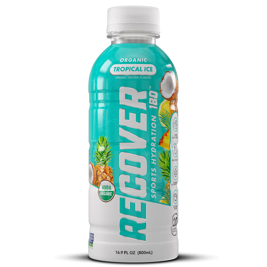 RECOVER 180 Organic Sports Hydration Drink, No Sugar Added, 20 Calorie Sports Beverage, Organic Flavors With Vitamins, Potassium-Packed Electrolytes (16.9 Fl Oz (Pack of 12), Variety Pack)