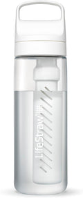 LifeStraw Go Series – BPA-Free Water Filter Bottle for Travel and Everyday use removes Bacteria, parasites and microplastics, Improves Taste, 22oz; Clear
