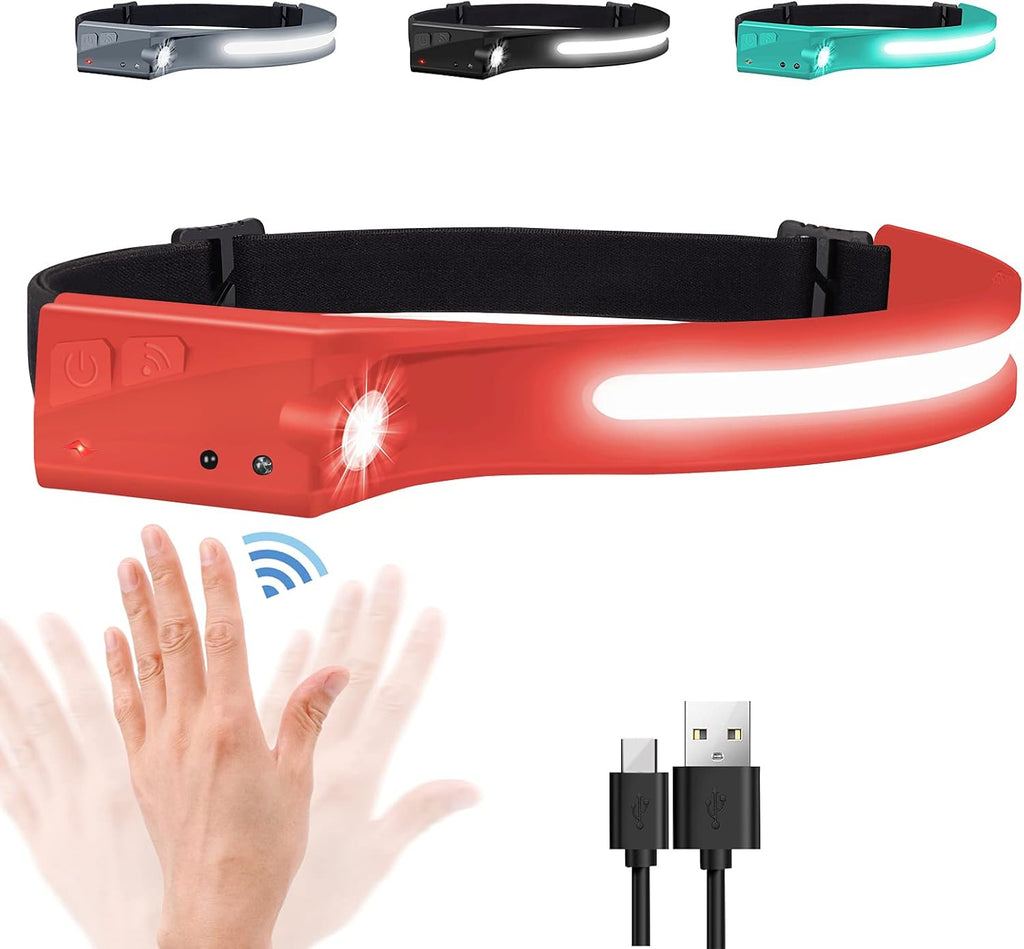EGUKU Rechargeable Headlamp, 230° Wide Beam LED Head Lamp for Adults