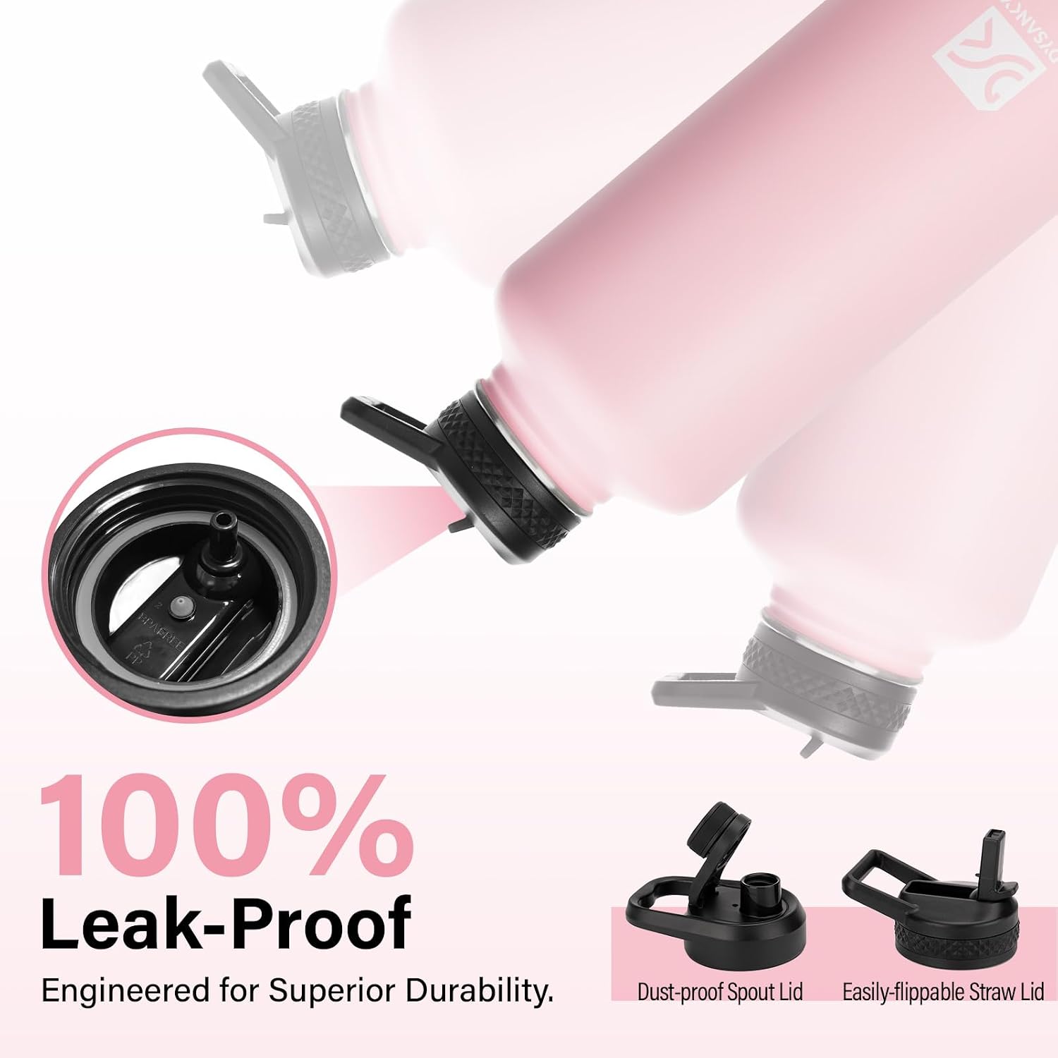 DYSANKY Insulated Water Bottle | Thickened Stainless Steel for Gym and Hiking with Straw, Carrier Bag, Handle Strap | BPA-Free 87 oz