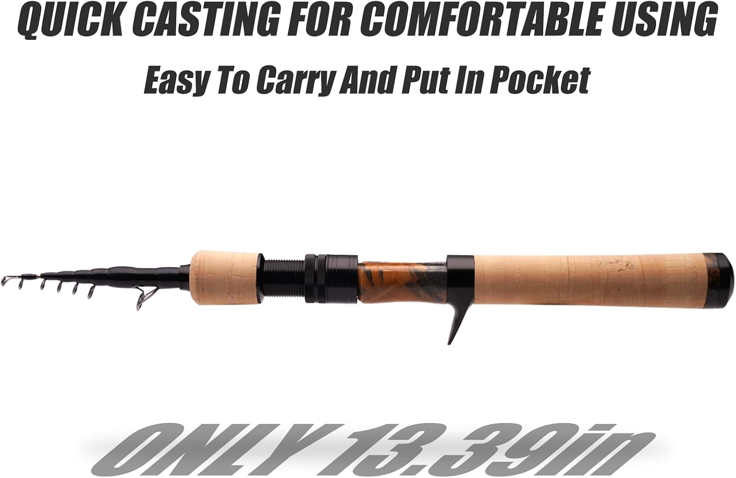 PURELURE Telescopic Fishing Rod Ultralight/Light, Portable Travel Rod 5'9''