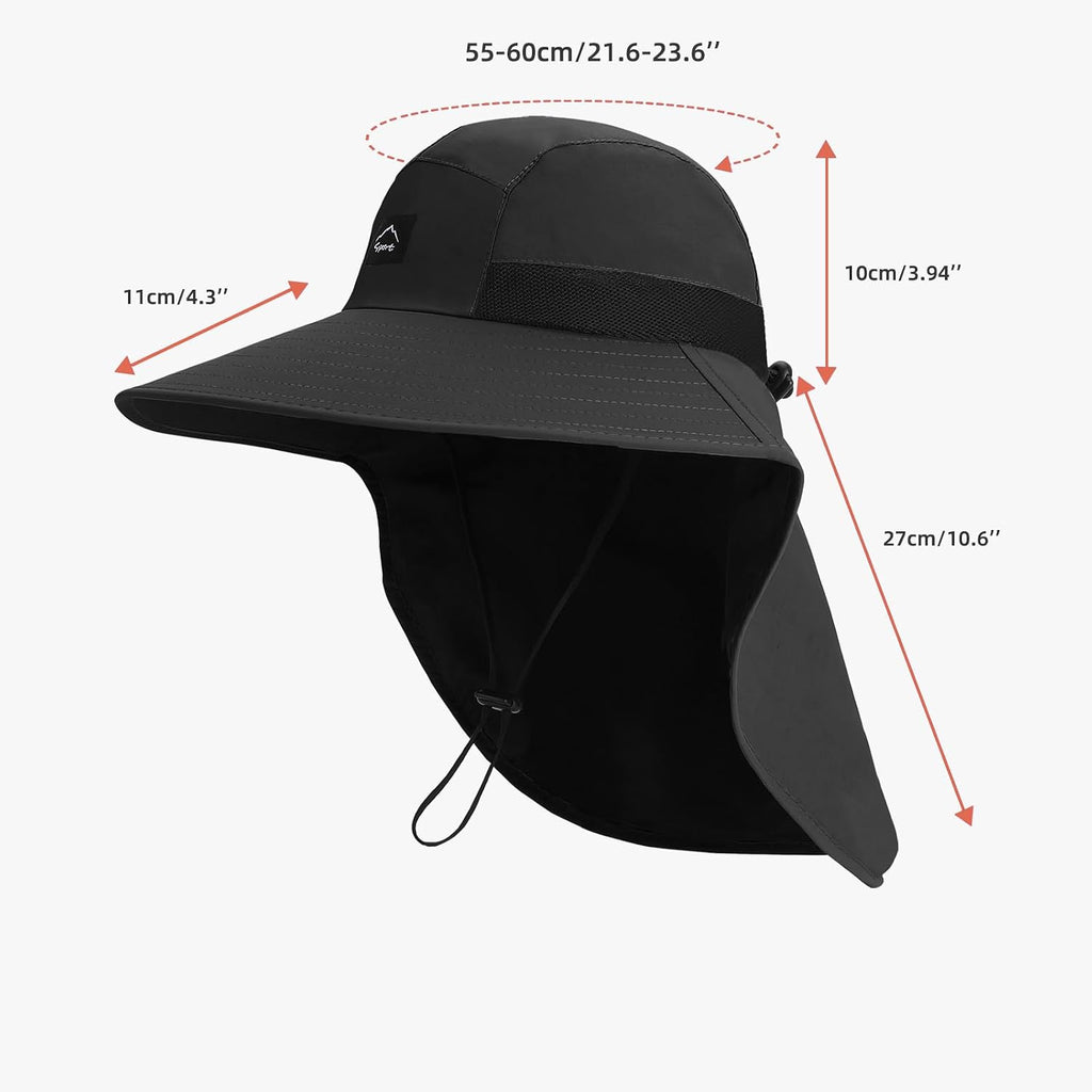 Rosoz Outdoor Sun Hat for Men Women, UPF 50+Fishing Hat with Neck Flap