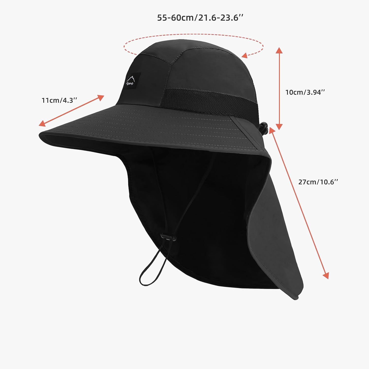 Rosoz Outdoor Sun Hat for Men Women, UPF 50+Fishing Hat with Neck Flap