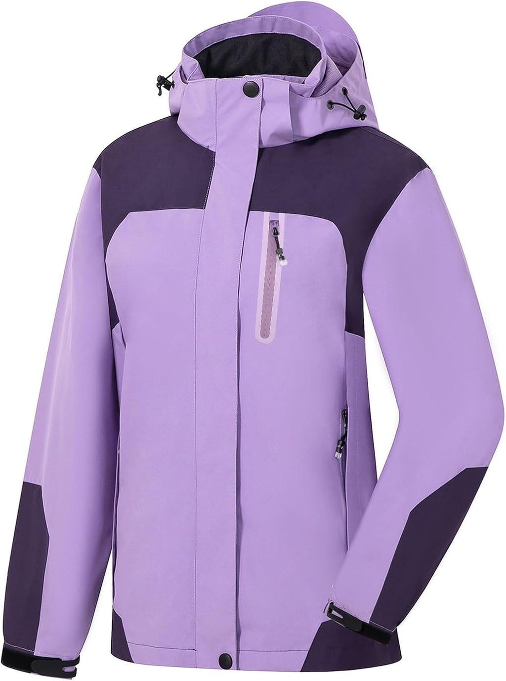 Womens Waterproof Rain jacket Lightweight Raincoat with Removable Hood