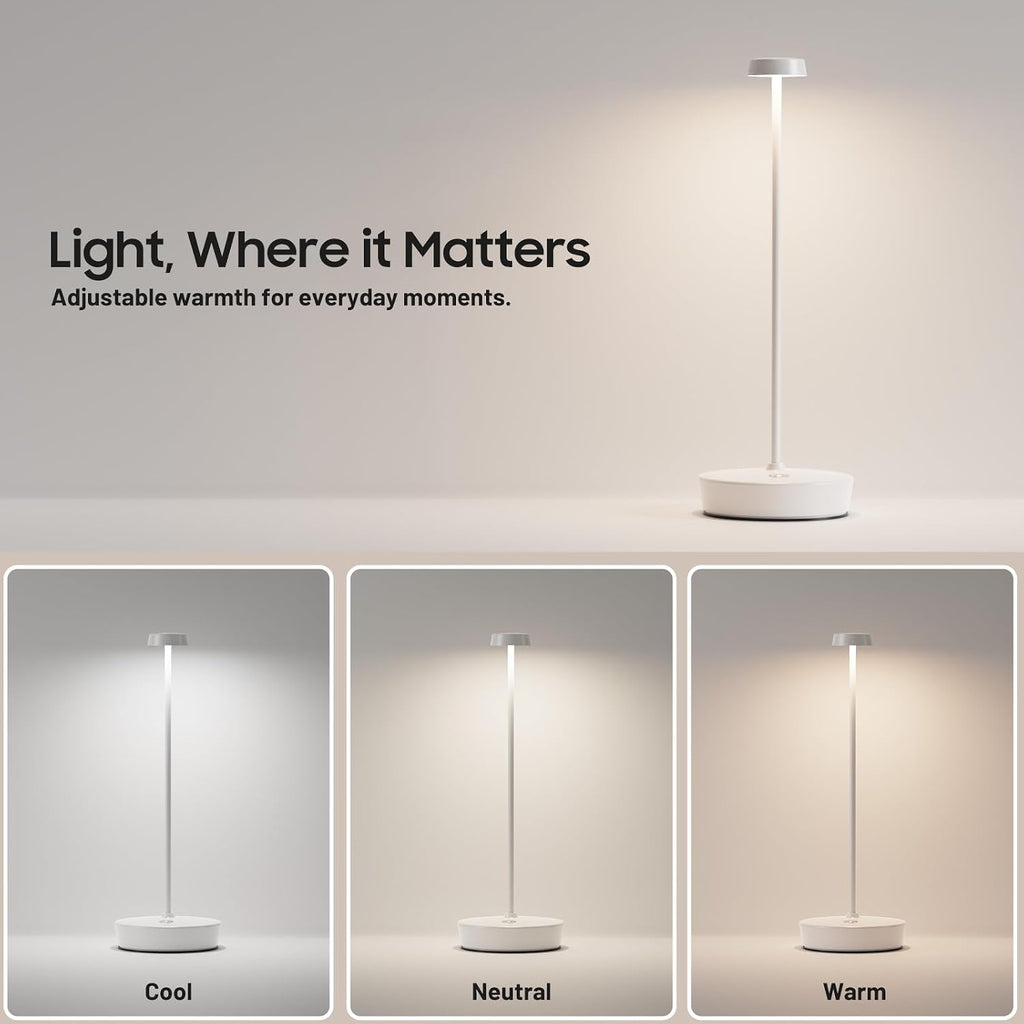 2 Pack Rechargeable Cordless Table Lamp, 6000mAh Battery Table Light