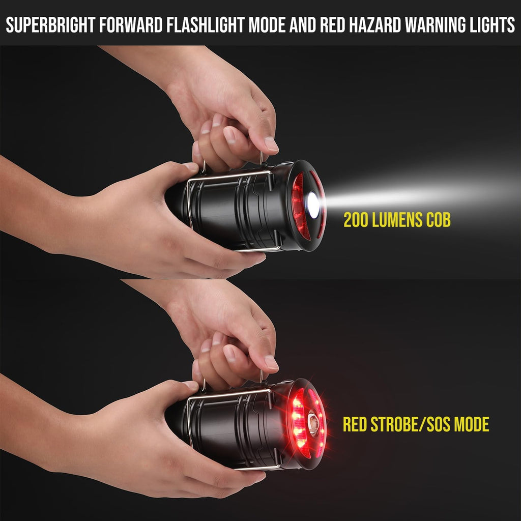 Lichamp 4 Pack Camping Lanterns Rechargeable and Battery Powered, E4BK