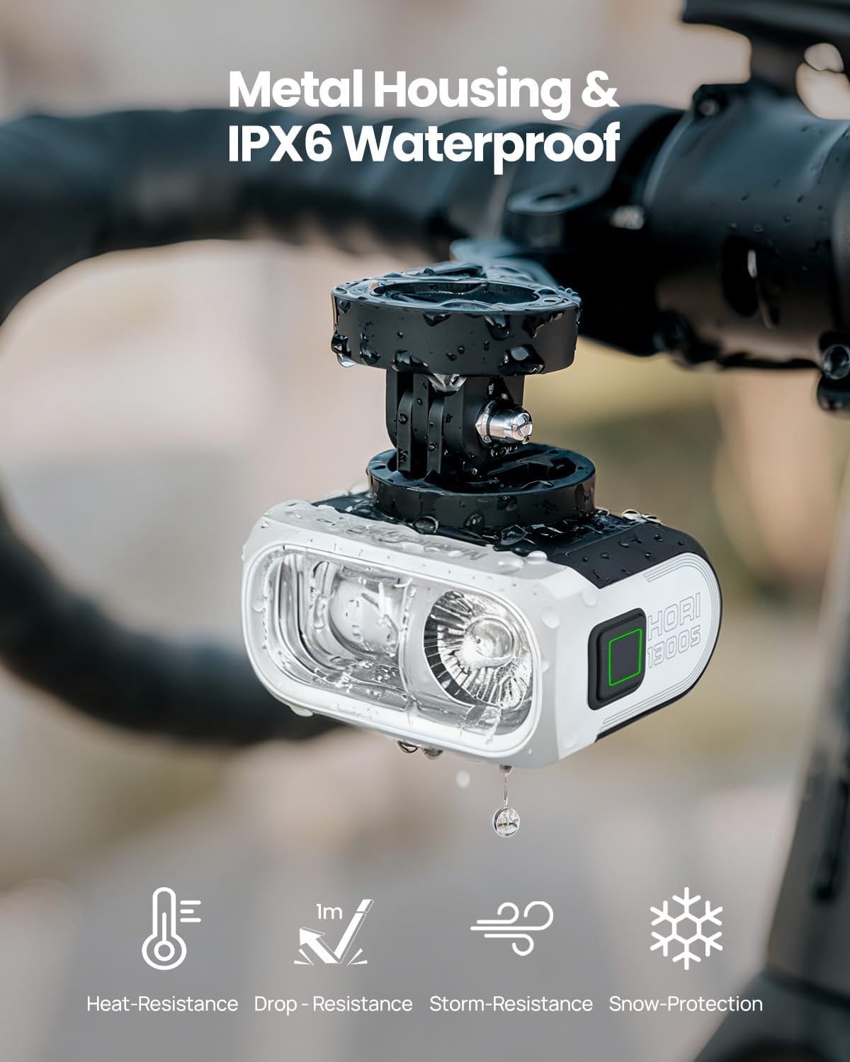 Magicshine Hori 1300S 1300LM Bike Light with Mount for Garmin/Wahoo