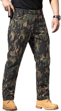 Men's Stretch Tactical Pants,Water Resistant Ripstop Cargo Pants,Lightweight Outdoor Work Hiking Pants with Pockets