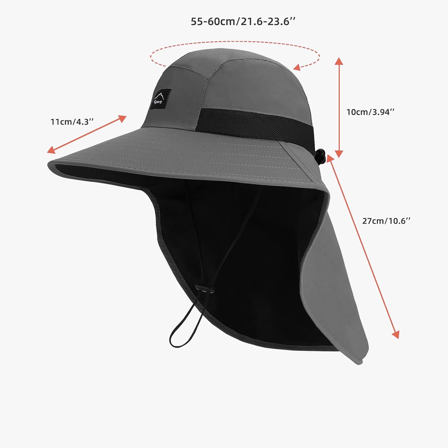 Rosoz Outdoor Sun Hat for Men Women, UPF 50+Fishing Hat with Neck Flap