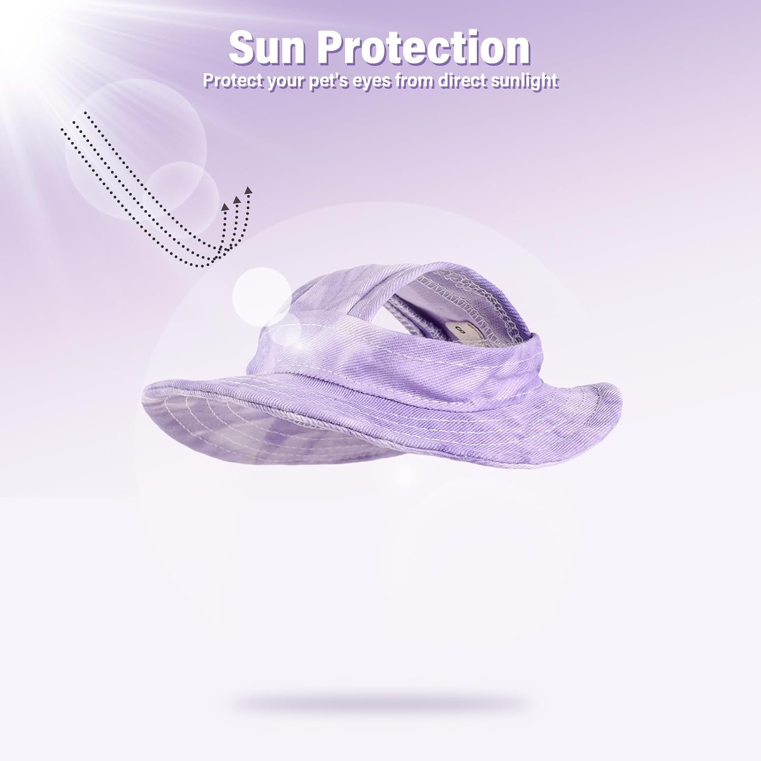 DENTRUN Cat Bucket Hat with Ear Hole, Cotton Birthday Bonnet for Small Pets