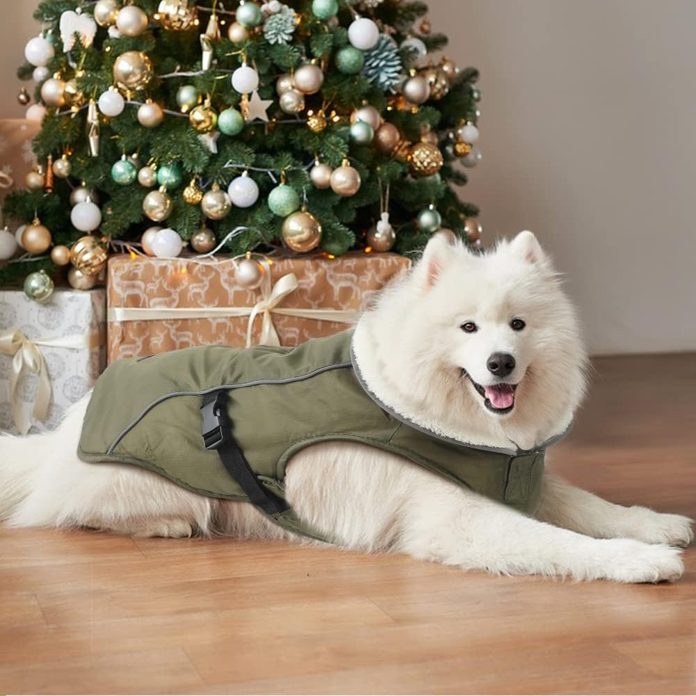 EMUST Dog Winter Coat, Waterproof Fleece Dog Jacket Winter for Small Dogs