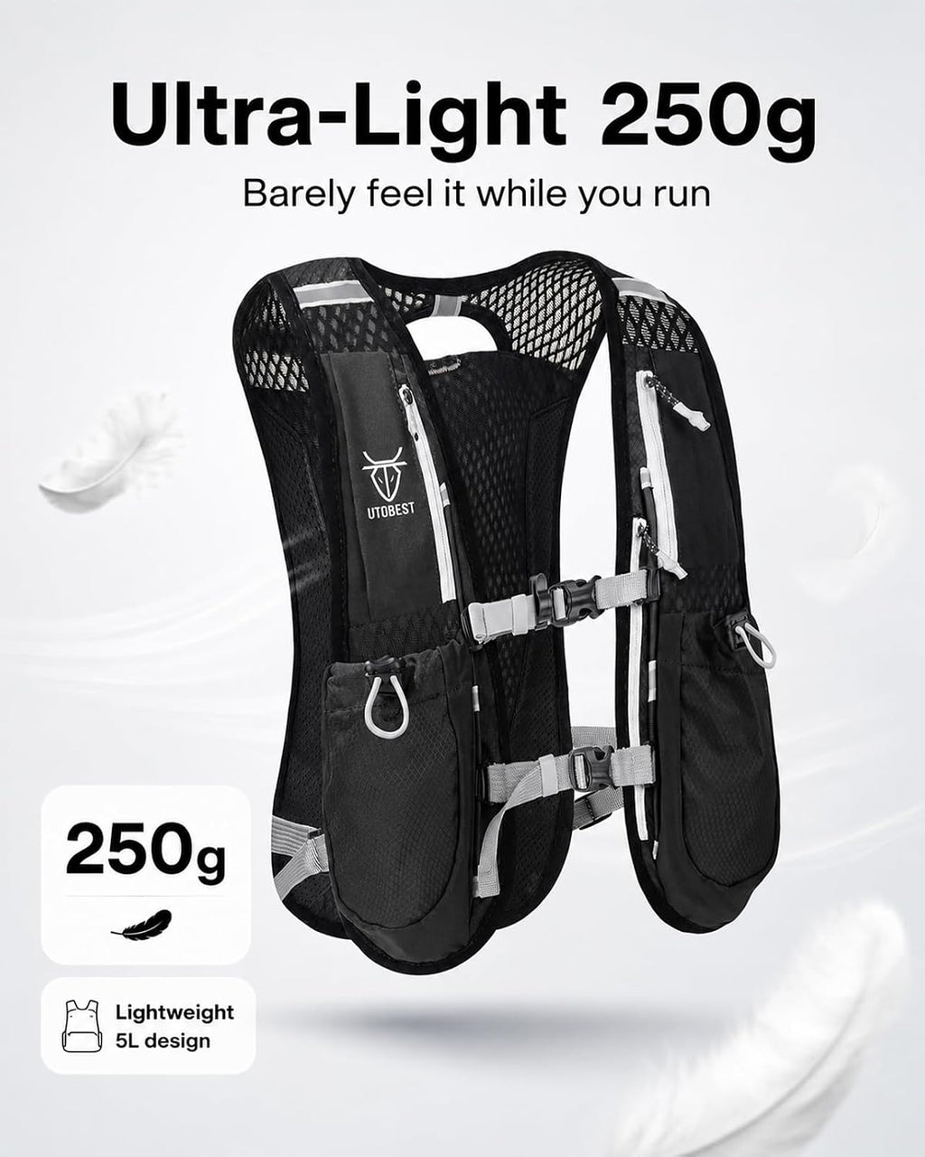 UTOBEST Running Vest Lightweight Hydration Vest Pack 5L UTR104