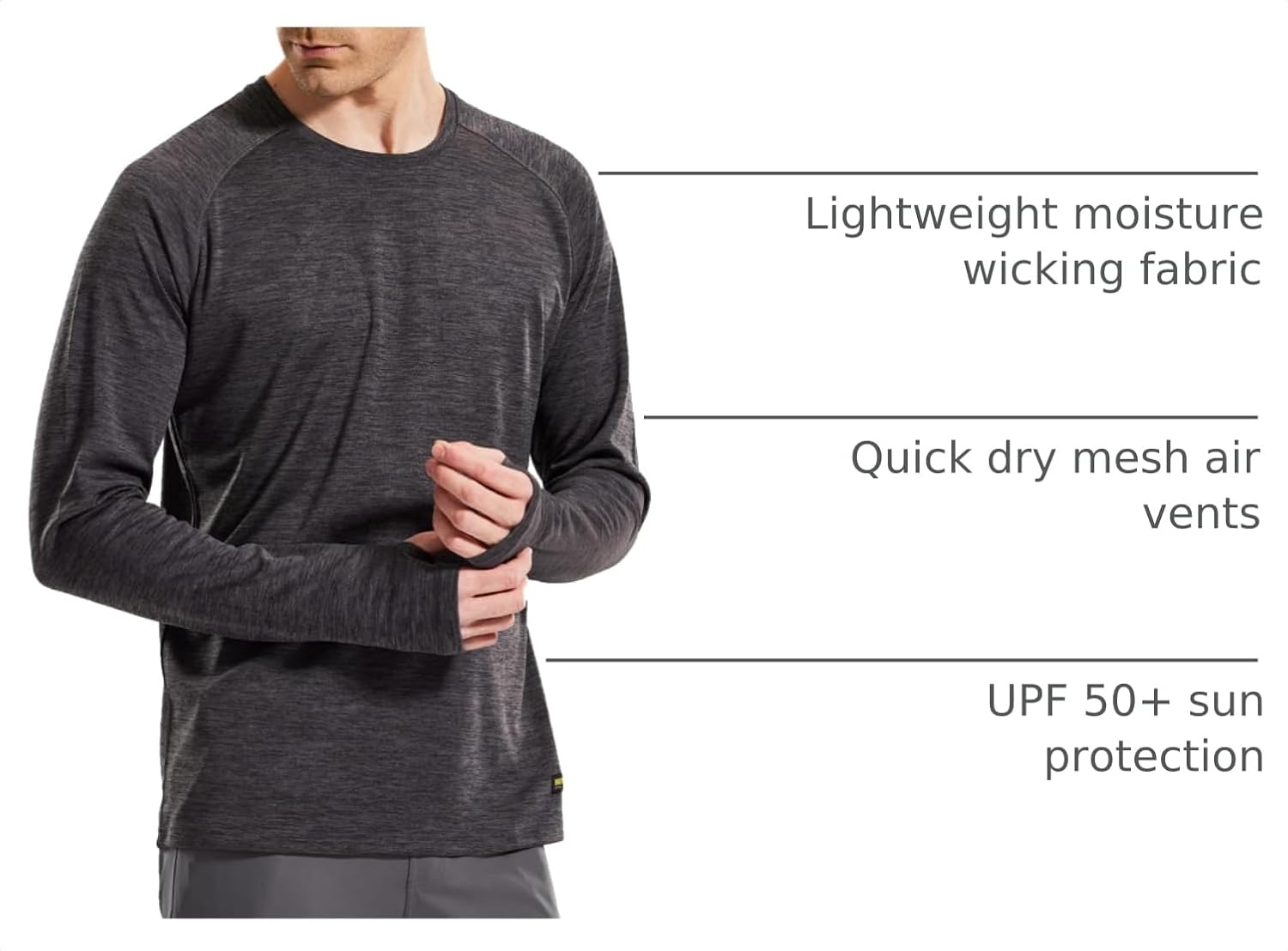 MIER Men's UPF 50+ Rash Guard Long Sleeve Shirts Dry Fit Fishing Running