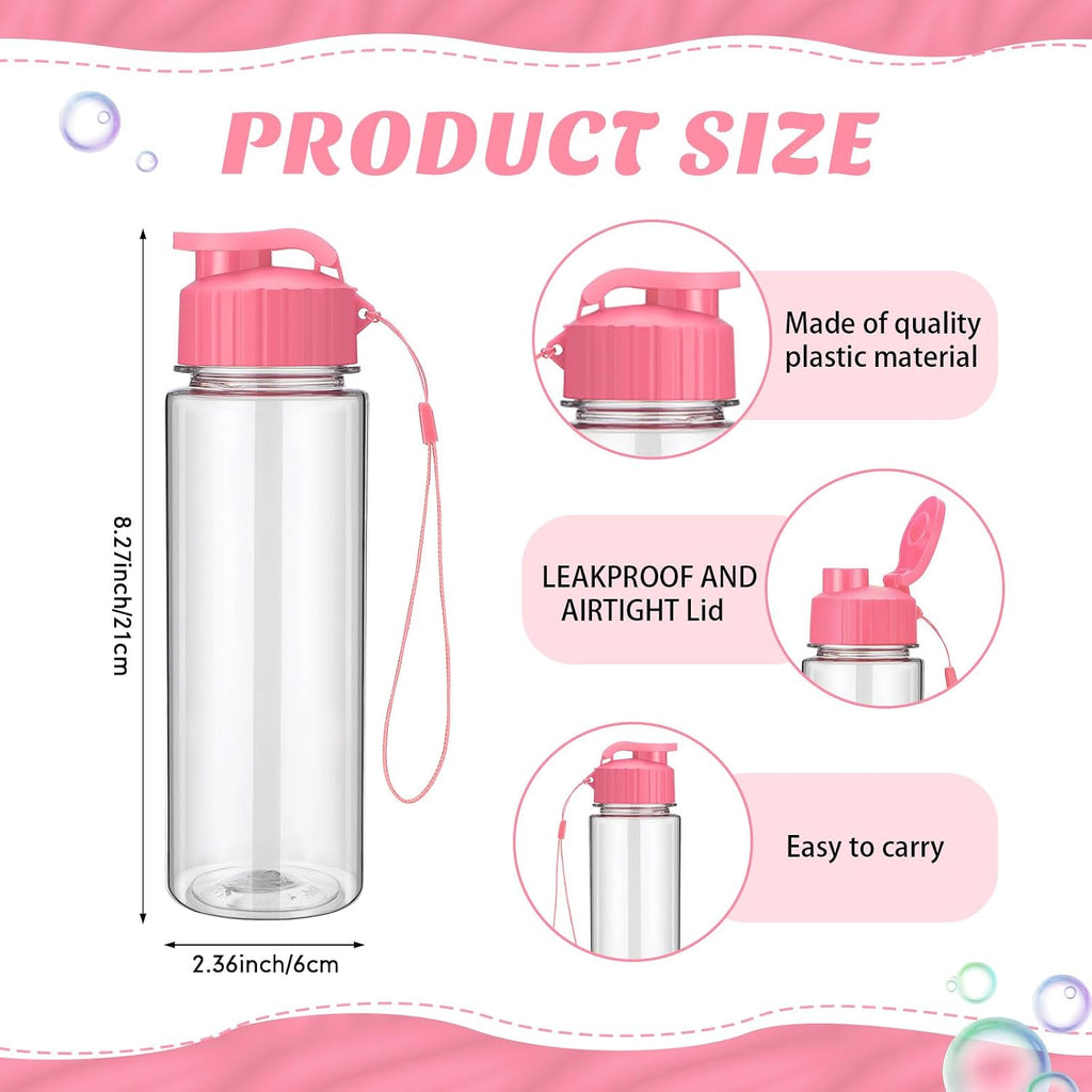 Mifoci 20 Pcs Plastic Water Bottles Bulk 17 oz, Rose Red