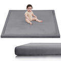 Huloo Sleep Ultra Soft Baby Play Mat for Floor,1.3" Thick Elasti-Foam 50x50 Playpen Mat for Toddlers Infant kids,Non-Slip Backing Safe for Crawling&Tummy Time,Tatami Style (Dark Grey)