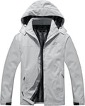 OTU Men's Lightweight Waterproof Hooded Rain Jacket Outdoor Raincoat Shell Jacket for Hiking Travel