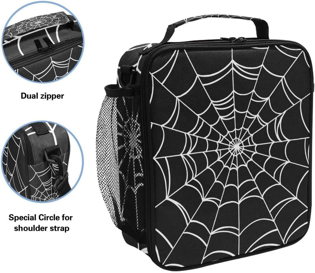 Goth Spider Web Lunch Box Insulated Lunch Bag Cooler Tote Bag